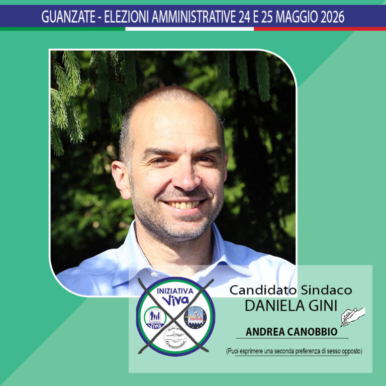 Home Andrea Canobbio | Iniziativa Viva - Guanzate (CO) | Elezioni Amministrative 24 e 25 Maggio 2026 | Candidato Sindaco Daniela GINI