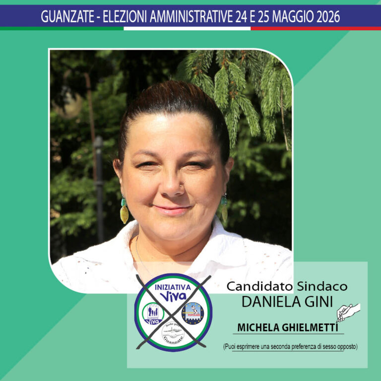 Home Michela Ghielmetti | Iniziativa Viva - Guanzate (CO) | Elezioni Amministrative 24 e 25 Maggio 2026 | Candidato Sindaco Daniela GINI